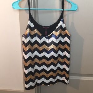 Chevron Sequin Tank - image 1